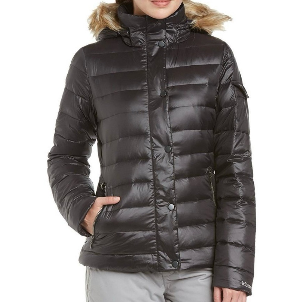 MARMOT Black Hailey 700 Fill Down Full Zip Cozy Warm Winter Jacket‎ Coat Size S